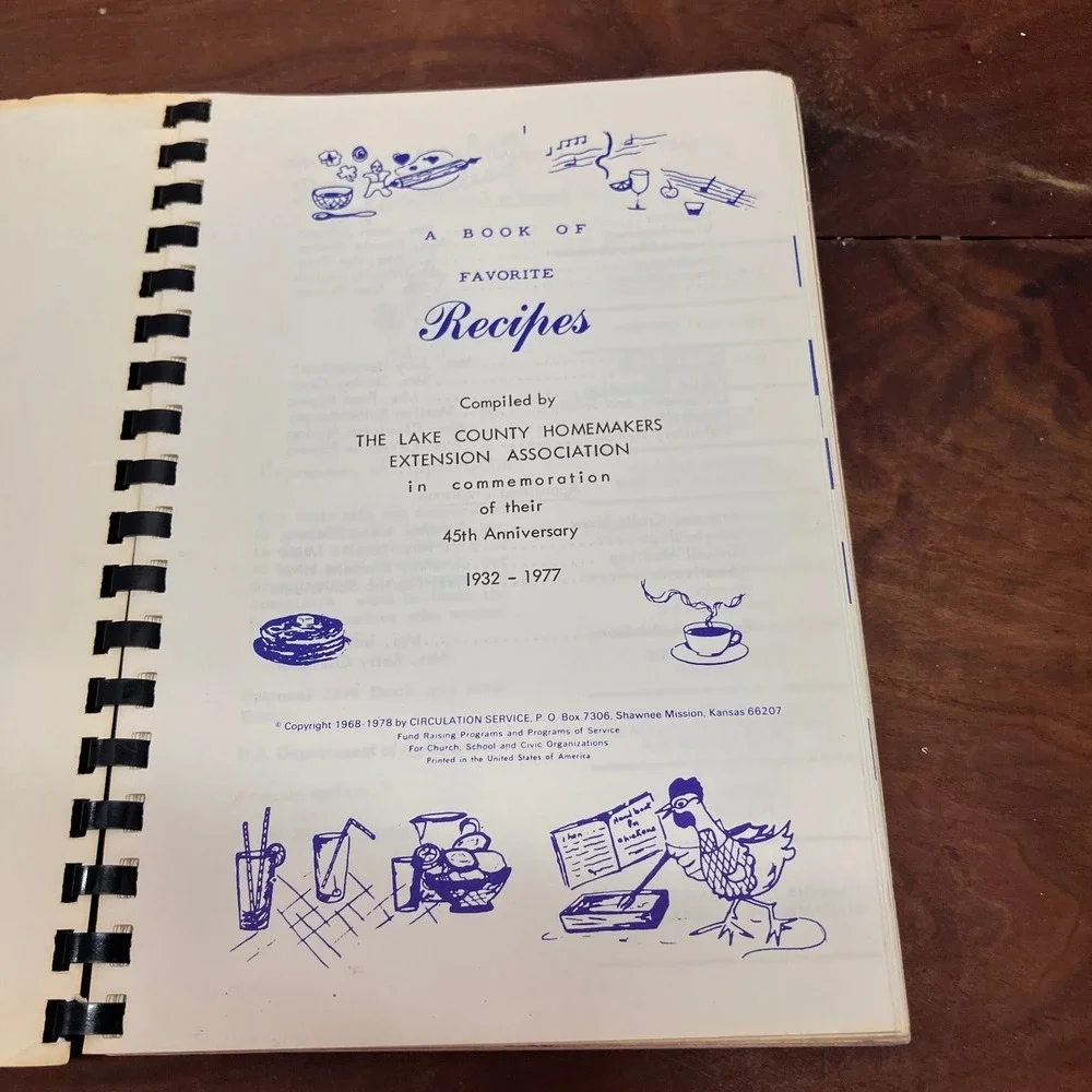 International Cookbook Lake County Homemakers 1932-1977 Vintage Recipes